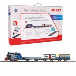 PIKO Piko: Set starter 57142 Roncalli - Locomotivă cu abur cu vagoane de pasageri și marfă, șine și control RC (57142) Trenulet