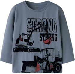 NAME IT Bluza mânecă lungă, băieți, gri/albastru Strong, 92-126 albastru (14B4D7)