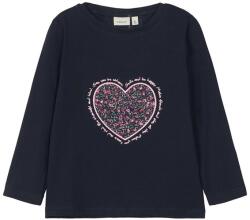 NAME IT fată cu mânecă lungă tricou cu mânecă lungă cu inima albastru închis (128065)