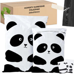 Real Pungă Curier, Model Panda, Alb-Negru - 255 x 370 mm, 50 buc (RC139)