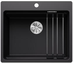 BLANCO Etagon 6-F Silgranit mosogató 59x50 cm acél sínnel, fekete 527682 (527682) - szaniteresklimacenter
