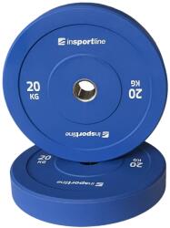 inSPORTline Gumírozott súlytárcsa inSPORTline Bumper Plate Go 20 kg 50 mm, minőségi kivitelezés, vonzó színkialakítás, kopásálló, tartós ütköző gumi Súlytárcsa
