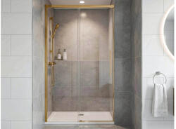 SAPHO GELCO LUXOR GOLD tolóajtó két fal közé, 1300mm, transzparent üveg, matt arany profil (GU1213G)