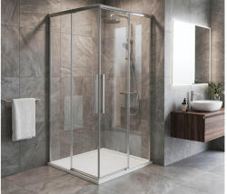 SAPHO GELCO LUXOR sarokbelépős tolóajtós zuhanykabin, 130x90 cm, transzparent üveg, króm profil (GU1210CHGU2190CH130)