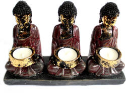 AwGift Antik Stílusú Buddha - "A Három Hűséges" Mécsestartó