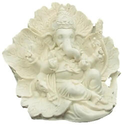  Ganésa Ridhi Sidhi szobor - fehér, 12 cm