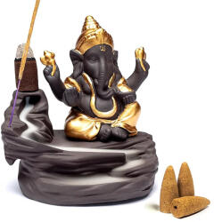  Visszafolyó füstölőtartó Ganesha alakkal - 9 x 6 x 10 cm kerámia