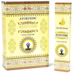  Ájurvédikus masala füstölőpálcika - Meditáció, 15 pálcika, 23 cm