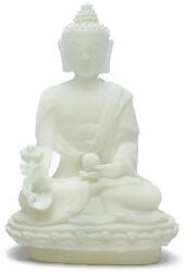  Gyógyító Buddha kis szobor - fehér műgyanta, 8, 5 cm