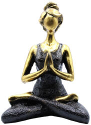 AwGift Yoga Lady Szobrocska - Bronz & Fekete 24cm