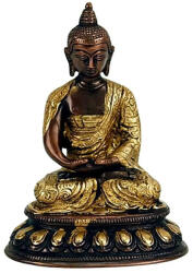  Réz szobor - Amitábha Buddha - kétszínű (2. változat)