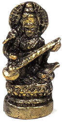  Szaraszvati mini szobor - sárgaréz, 3, 5 cm
