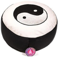 Yogi & Yogini Meditációs ülőpárna - jin-jang szimbólummal, fekete-elefántcsont