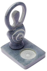  Mécsestartó - Istennő, natúr szappankő, 11 cm
