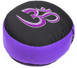 Yogi & Yogini Meditációs ülőpárna - óm szimbólummal, fekete-lila