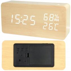 Verk Group Elektronikus Ébresztőóra Óra Hőmérő Higrométer Usb Riasztás Hőmérséklet Dátum (01772)