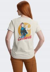 Carhartt T-shirt Dearborn Rosie Oat Milk Xs női hímzett zseb (.106903.A16.S003)