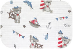 Bergon Színes mintás textil pelenka 70x80 cm-Medve kapitány