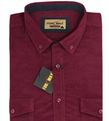 Formax Férfi kordbársony ing bordó 100% pamut puha Casual XL