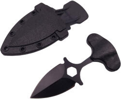 Depox Cutit tactic de vanatoare DEPOX®, Spear Trap, 8 cm, negru, teaca cu prindere curea (1221)