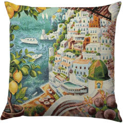 Cortimex Kft Sorrento citromos mediterrán párnahuzat 45x45 cm