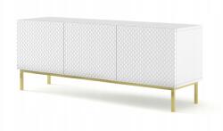 Homlando Ravenna C Rtv szekrény 150 cm 3D fehér matt fehér fényes arany keret (5903769726813)