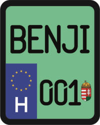  Rendszám matrica rollerre (BENJI-001)