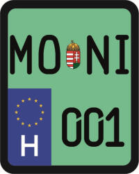  Rendszám matrica rollerre (MONI-001)