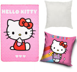  Hello Kitty Adorable Rainbow polár takaró, párnahuzat és párna szett 3 db-os (EKING0837)