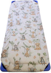  Gumifüles töltött lepedő - Hintázó Szafari bébik mintás 55x130cm / 58x133cm ágyra