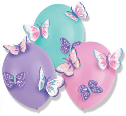  Pillangó Flutter léggömb, lufi 3 db-os kiegészítőkkel 14 inch (35, 5 cm) (DPA9909727)