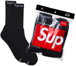 SUPREME x Hanes Crew Socks (4 Pack) 'Black' - EU ONE SIZE