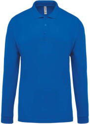 Kariban Férfi galléros hosszú ujjú piké póló, Kariban KA256, Light Royal Blue-S (ka256lro-s)