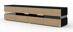 Homlando Viper Rtv szekrény 186 cm 2D4K matt fekete tölgy stone (5903769736355)