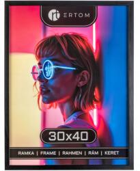Ertom Fa képkeret 30x40 fekete modern felakasztható üveg (ALPINA 30x40 RAMKA Black)