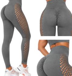Verk Group Női Push Up Modellező Leggings Magas Derék Fitnesz Edzőterem Szürke S/m (14673_SZ_S/M)