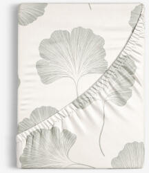 Goldea cearceaf de pat cu elastic din bumbac - frunze de ginkgo 140 x 200 cm