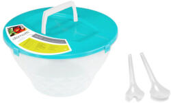 DOMOTTI Bol pentru salata cu tacamuri, 5L, capac turcoaz, Salad (27000) Castron