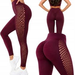 Verk Group Női Push Up Modellező Leggings Hosszú Magas Derék Fitnesz Bordó L/XL (14673_BO_L/XL)