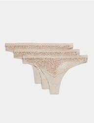 Marks & Spencer Стринг Body Soft с дантела, комплект от 3 броя Marks & Spencer бежов Marks & Spencer | Bezhov | ЖЕНИ | S