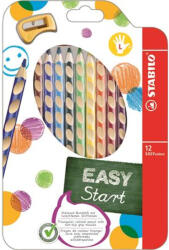 STABILO Színes ceruza készlet, háromszögletű, balkezes, STABILO "EasyColours", 12 különböző szín (331/12)