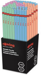 rOtring Grafitceruza display, HB, hatszögletű, ROTRING "METALLIC", vegyes színek, 72db/disp (NRR2090067) - eztkapdki