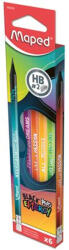 Maped Grafitceruza radírral, HB, háromszögletű, MAPED "Black`Peps Energy", 6 különböző minta (852000)