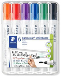 STAEDTLER Táblamarker készlet, 2 mm, kúpos, STAEDTLER "Lumocolor 351", 6 különböző szín (351 WP6-1)