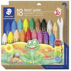 STAEDTLER Zsírkréta, vastag, hatszögletű, STAEDTLER "Noris Junior 224", 18 különböző szín (224 C18)