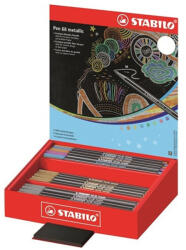 STABILO Filctoll STABILO Pen 68 metallic 60db-os asztali display fekete teszttömbbel (68/60-8-4) - eztkapdki