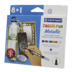 Centropen Dekormarker 1, 5mm, Centropen 2737 8+1-es készlet, metál (527370901) - eztkapdki