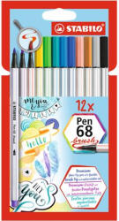 STABILO Ecsetirón készlet, STABILO "Pen 68 brush", 12 különböző szín (568/12-21)