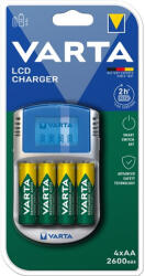 VARTA Elemtöltő, AA ceruza/AAA mikro, 4x2600 mAh AA, LCD kijelző, 12V USB, VARTA (57070 201 451) - eztkapdki