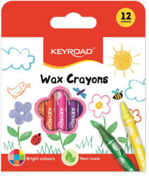 Keyroad Zsírkréta készlet 8x90mm 12 db/bliszter Keyroad Wax Crayon vegyes színek (KR971303)